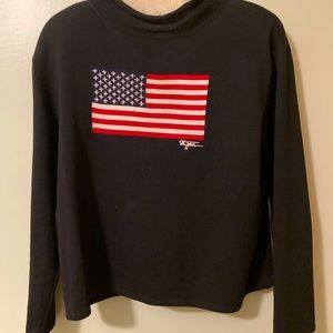 St. John stretchy American flag black sweater